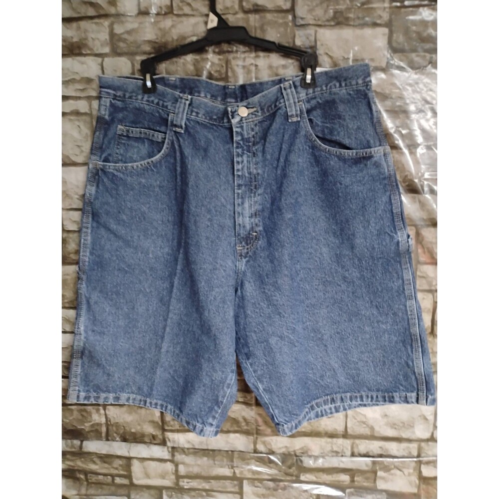 Wrangler Carpenter Blue Denim Shorts Size 38 Mens Utility Pockets